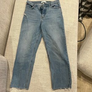Abercrombie curve love ankle straight ultra high rise
